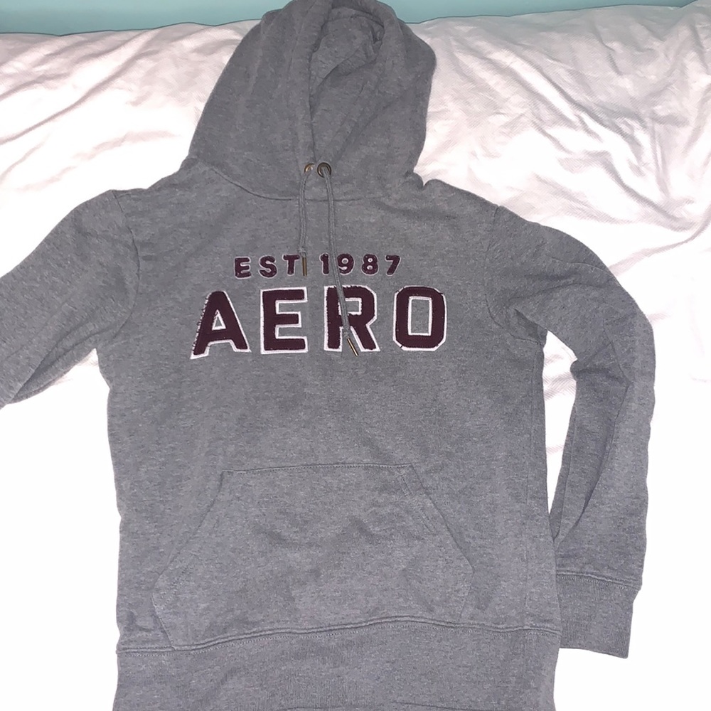Aeropostale gray logo hoodie XS